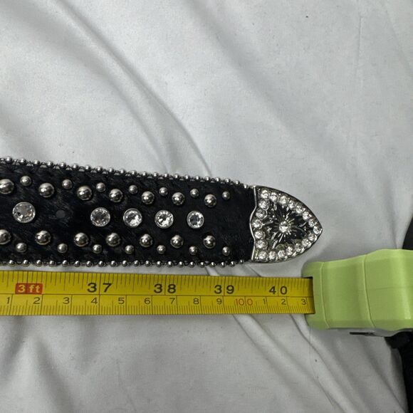 New Kuromi Belt Misanthrope Studios Black Rhinestone Studded Pony Hair Belt main image 8